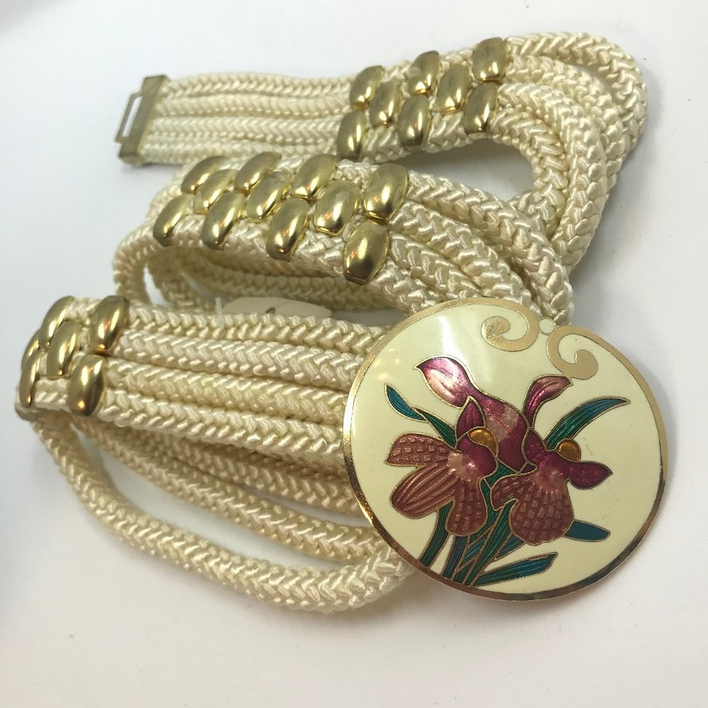 Vintage Cloisonne Rope Belt